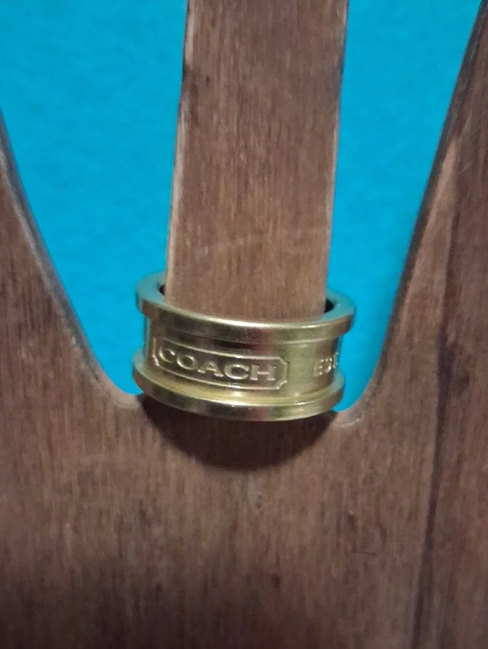 Gold Tone Engraved Band Ring